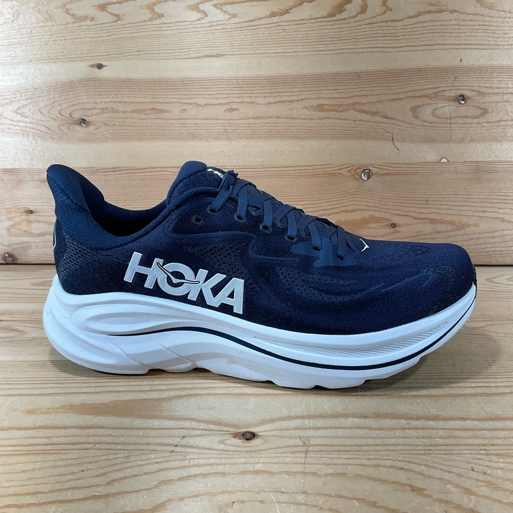 Hoka One Clifton 10 Running Shoes Men’s 11.5 D Navy White 1162030 NWT - Picture 2 of 9